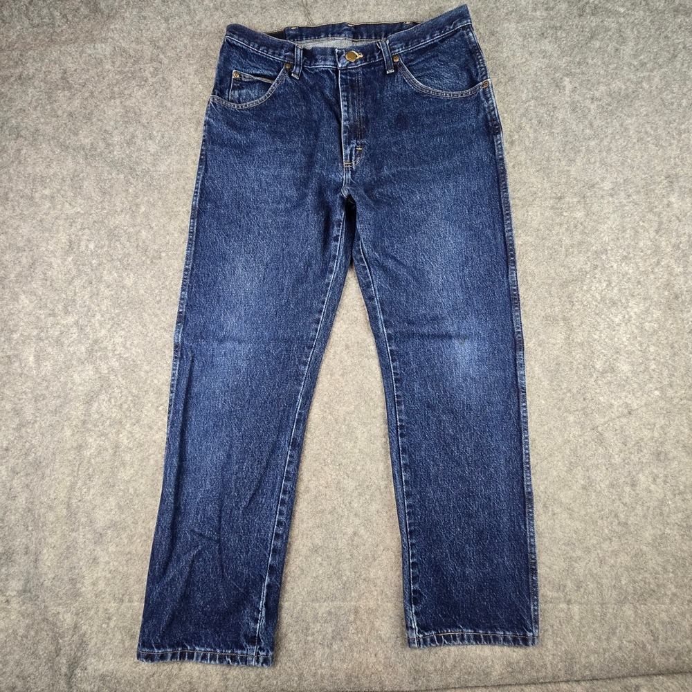Wrangler Jeans Mens 36x30 Blue Regular Fit Straight Leg Denim 96501MR